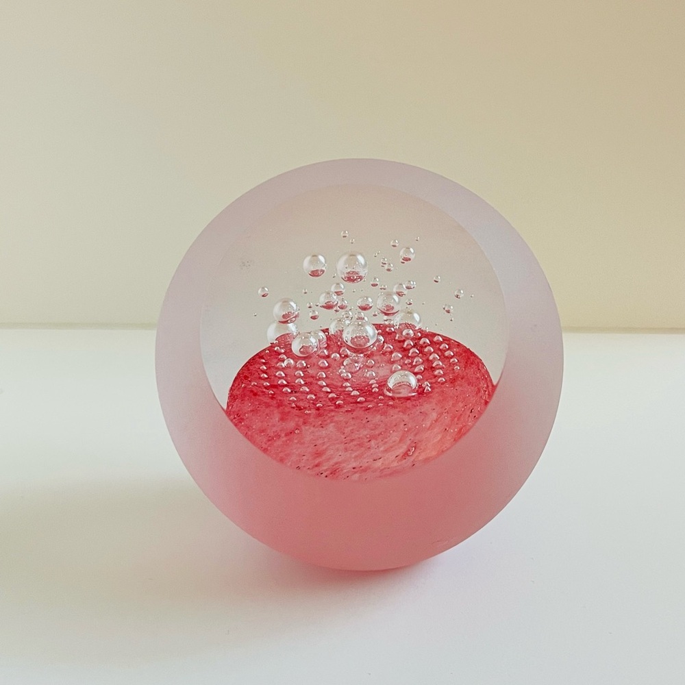 Glass Paperweight (coral colour)